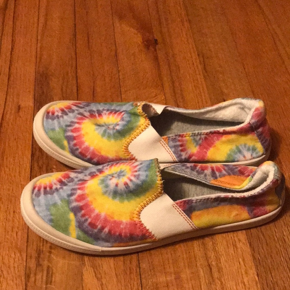 Tie dye canvas slip on New never worn size 10
